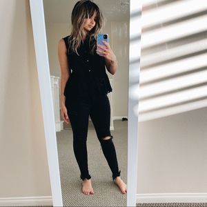 Zara Black Distressed Jeans